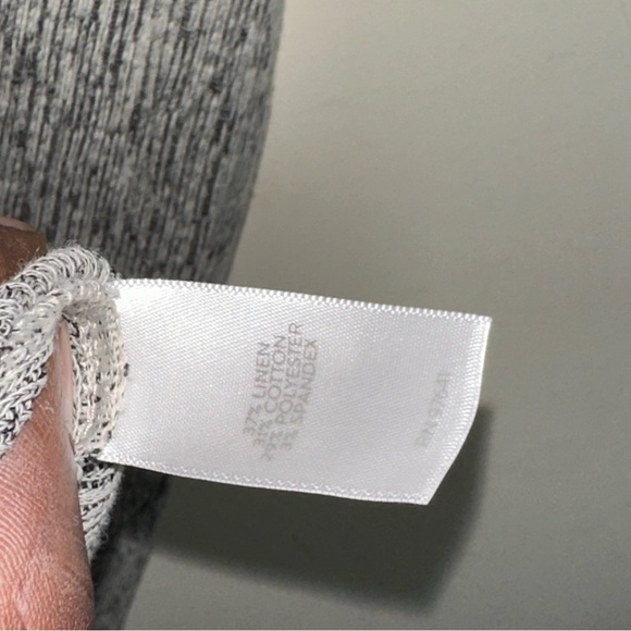 Pure J Jill Dress Medium Mature Gray Textured Linen Blend V Neck Boho Beach Y2K - Picture 5 of 7